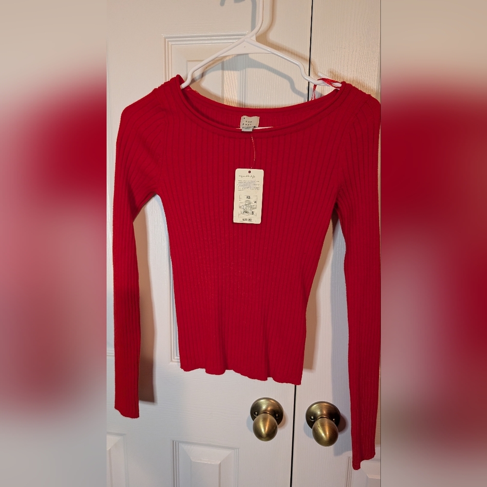 a new day Vibrant Red Knit Sweater
